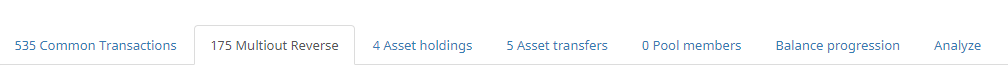 Image showing a recipient's multi-out transactions in a Burstcoin block explorer